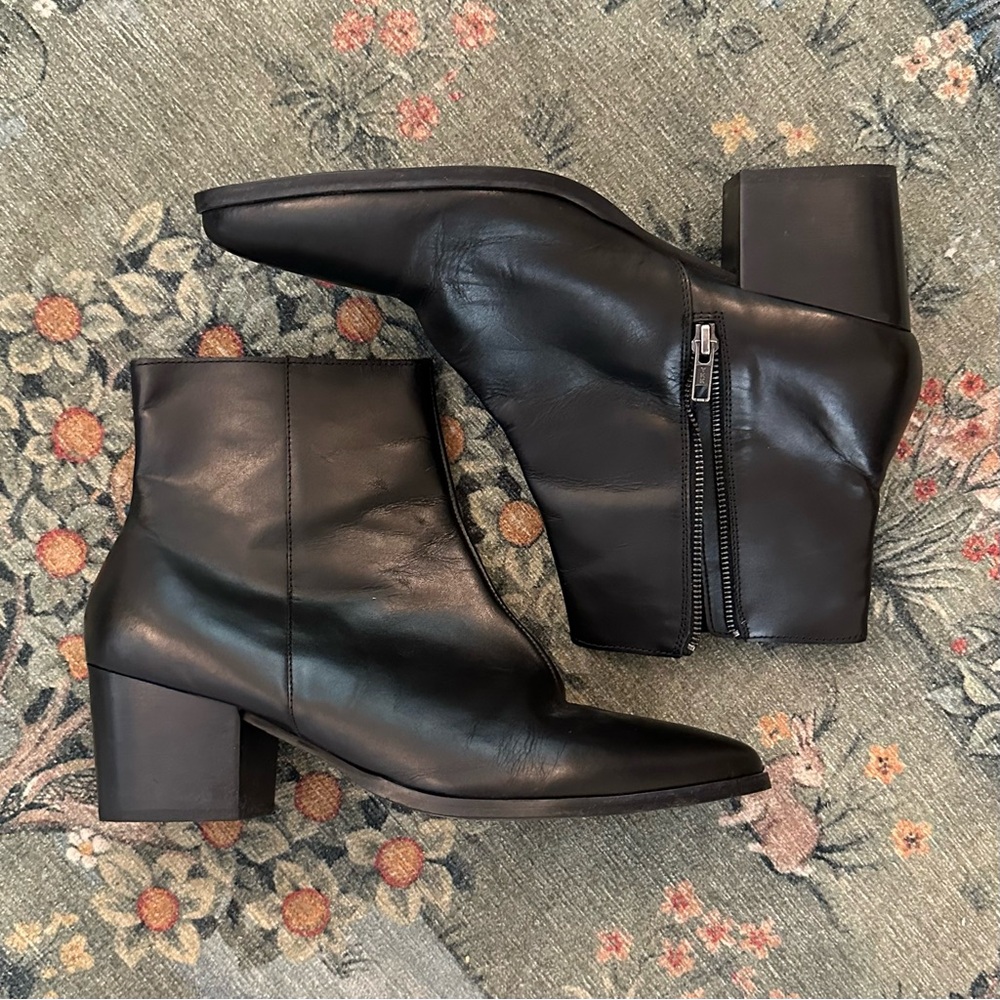✨ Men’s ASOS Black Leather Cuban Heel Boots